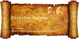 Dittrich György névjegykártya